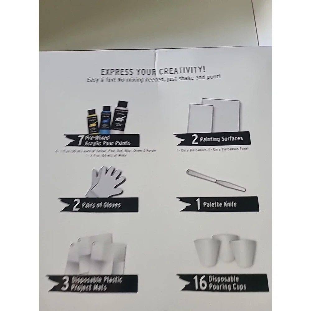 Brea Reese Acrylic Pouring Project Kit 34 Pieces Complete NEW